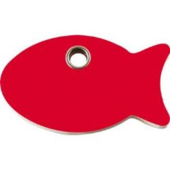 Red Dingo Red Fish Flat Plastic Pet ID Tag.