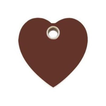 Red Dingo Brown Heart Flat Plastic Pet ID Tag.