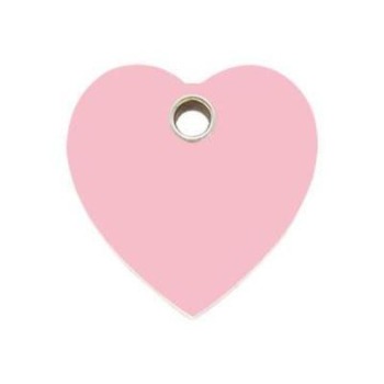 Red Dingo Light Pink Heart Flat Plastic Pet ID Tag.