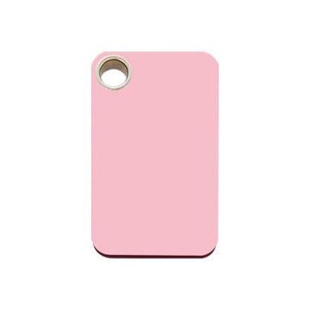 Red Dingo Light Pink Rectangle Flat Plastic Pet ID Tag.