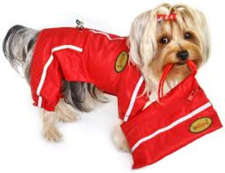 Raincoat Bodysuit with Reflective Stripes & Matching Pouch.