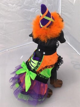Neon Orange Witch Costume.