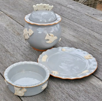 Carmel Ceramica Cat Food & Water Bowls.