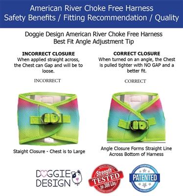 American River Ombre Choke-Free Dog Harness - Beach Party.