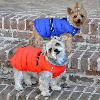 Alpine Extreme Weather Puffer Dog Coat - Orange.