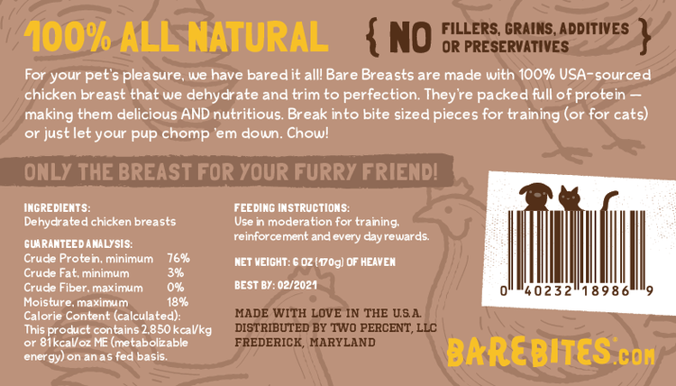 Bare Breasts Chicken Breast Treats.