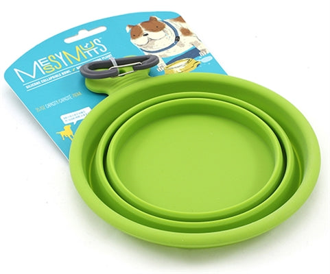 Messy Mutts Blue Collapsible Dog Travel Bowl-Paws & Purrs Barkery & Boutique