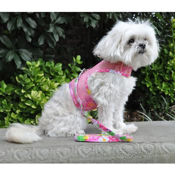 Cool Mesh Dog Harness - Pink Hawaiian Floral.