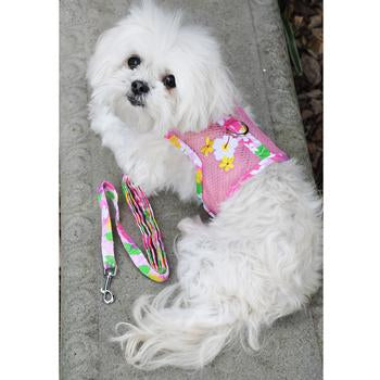 Cool Mesh Dog Harness - Pink Hawaiian Floral.