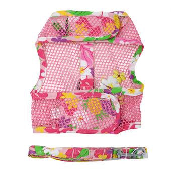 Cool Mesh Dog Harness - Pink Hawaiian Floral.
