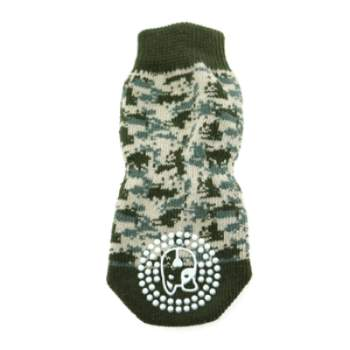 Green Camo Non-Skid Socks.