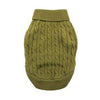 100% Pure Combed Cotton Herb Green Cable Knit Dog Sweater.