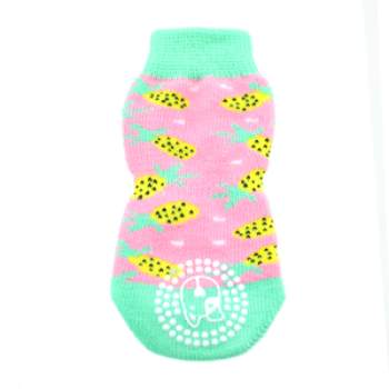 Pink Pineapple Non-Skid Socks.