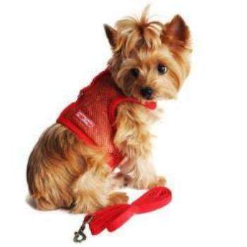 Cool Mesh Dog Harness - Solid Red.