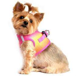 American River Ombre Choke-Free Dog Harness - Raspberry Pink & Orange.