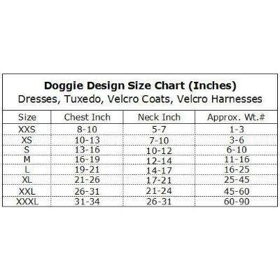 Doggie Design Dog Dress Size Chart