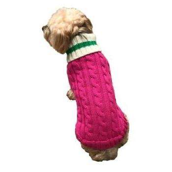 Preppy V-neck Striped Dog Sweater Pullover