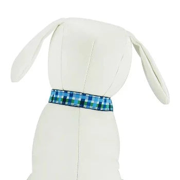 Summer Plaid (Blue) Collar & Leash Collection