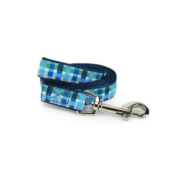 Summer Plaid (Blue) Collar & Leash Collection