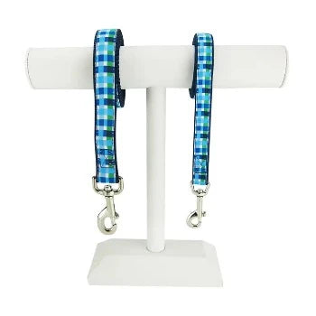 Summer Plaid (Blue) Collar & Leash Collection