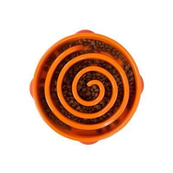 Fun Feeder Swirl Orange Slo-Feeder Bowl.