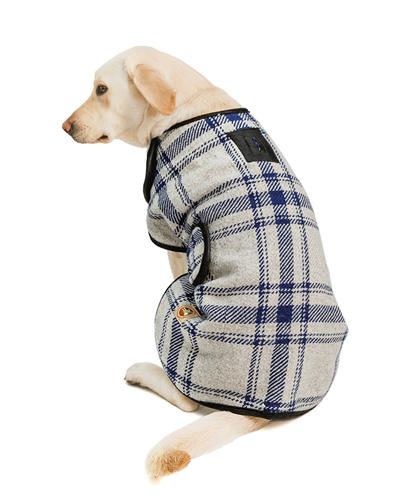 Grey & Blue Plaid Blanket Coat.
