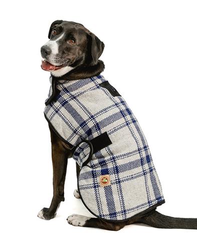 Grey & Blue Plaid Blanket Coat.