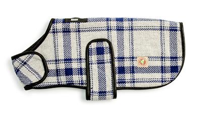 Grey & Blue Plaid Blanket Coat.
