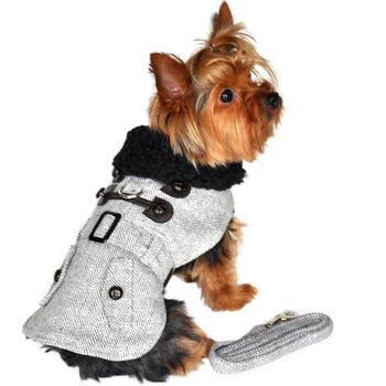 Grey Herringbone Harness Coat.