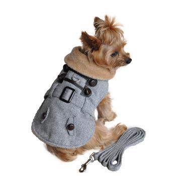 Grey Herringbone Harness Coat.