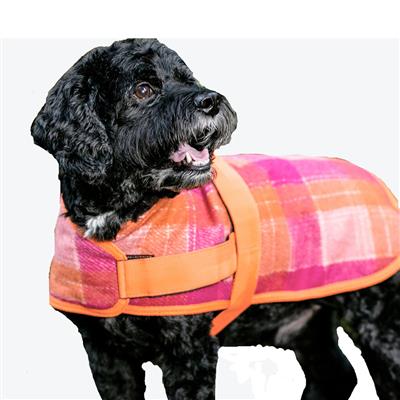 HuggleHounds Plaid Wool Blanket Coat.