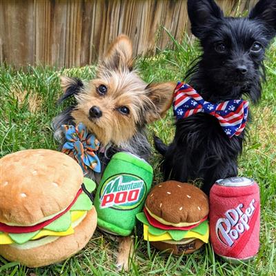 Power Plush Dog Toy - Hamburger.