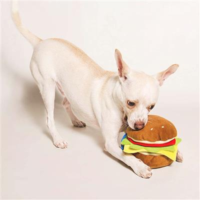 Power Plush Dog Toy - Hamburger.