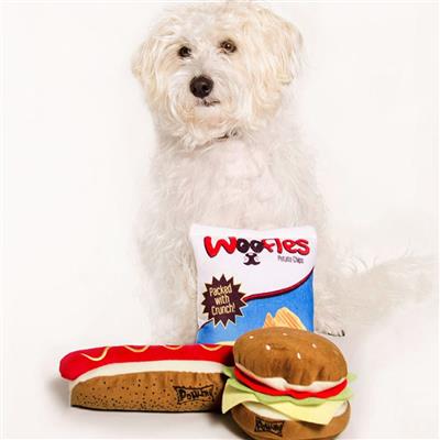 Power Plush Dog Toy - Hamburger.