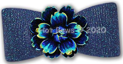 Navy Desert Rose Hair Bow