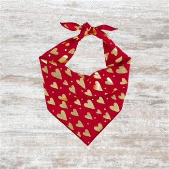 Gold Foil Hearts Bandana