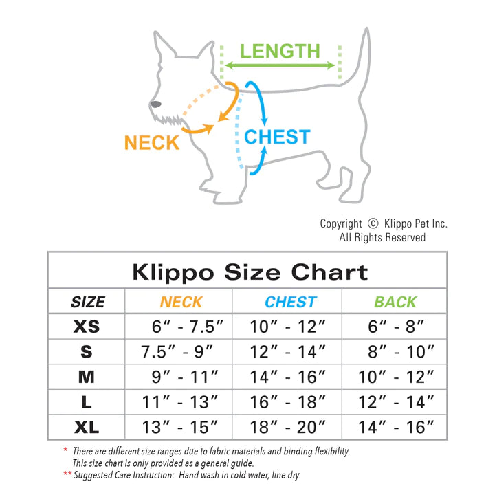Klippo_Chic_Raindrop_Dog_Dress_Size_Chart