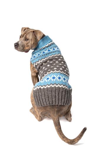 Chilly Dog Light Blue Fairisle Dog Sweater-Paws & Purrs Barkery & Boutique
