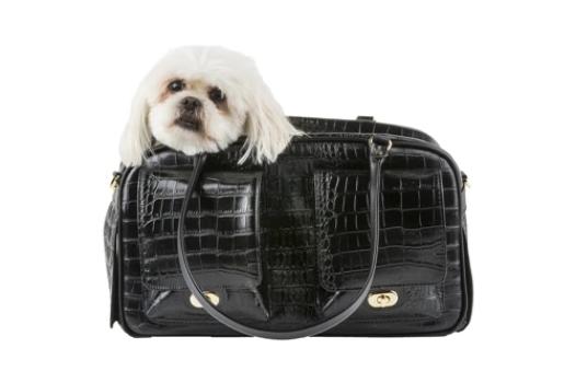 Petote Marlee - Ivory Quilted with Snake Dog Carrier