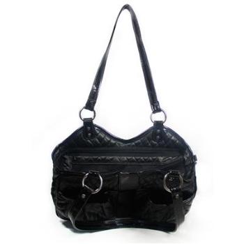 Quilted Luxe Metro Dog Carrier - Black.