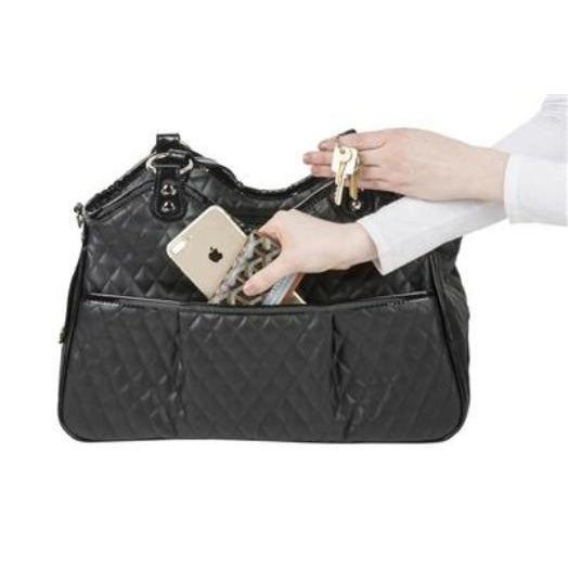 Quilted Luxe Metro Dog Carrier - Black.