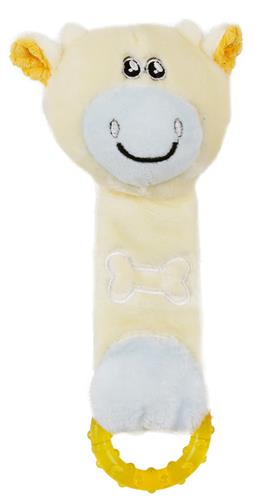Pet Life Moo-Born' Plush Squeaky and Crinkle Newborn Rubber Teething Cat and Dog Toy-Paws & Purrs Barkery & Boutique