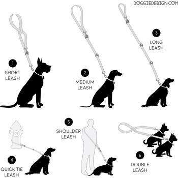 6 Way Multi-Function Dog Leash - Red.