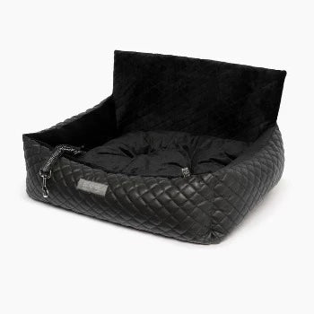 Nandog Quilted Black Vegan Leather Car Seat
