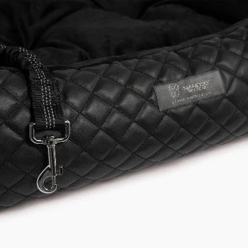 Nandog Quilted Black Vegan Leather Car Seat