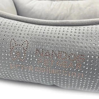 Nandog Gray Micro-Plush Bling Prive Pet Bed