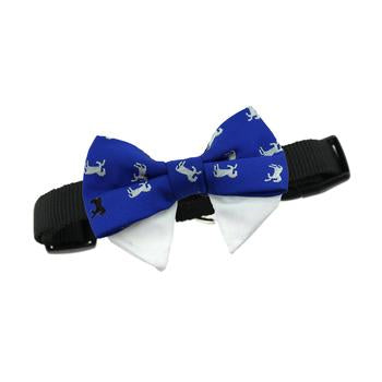 Universal Dog Bow Tie - Blue w/Horses.