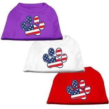 Patriotic Paw American Flag Dog Shirt.