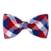 Red, White & Blue Check Dog Bow Tie.