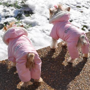 Doggie Design Pink Ruffin It Dog Snowsuit-Paws & Purrs Barkery & Boutique
